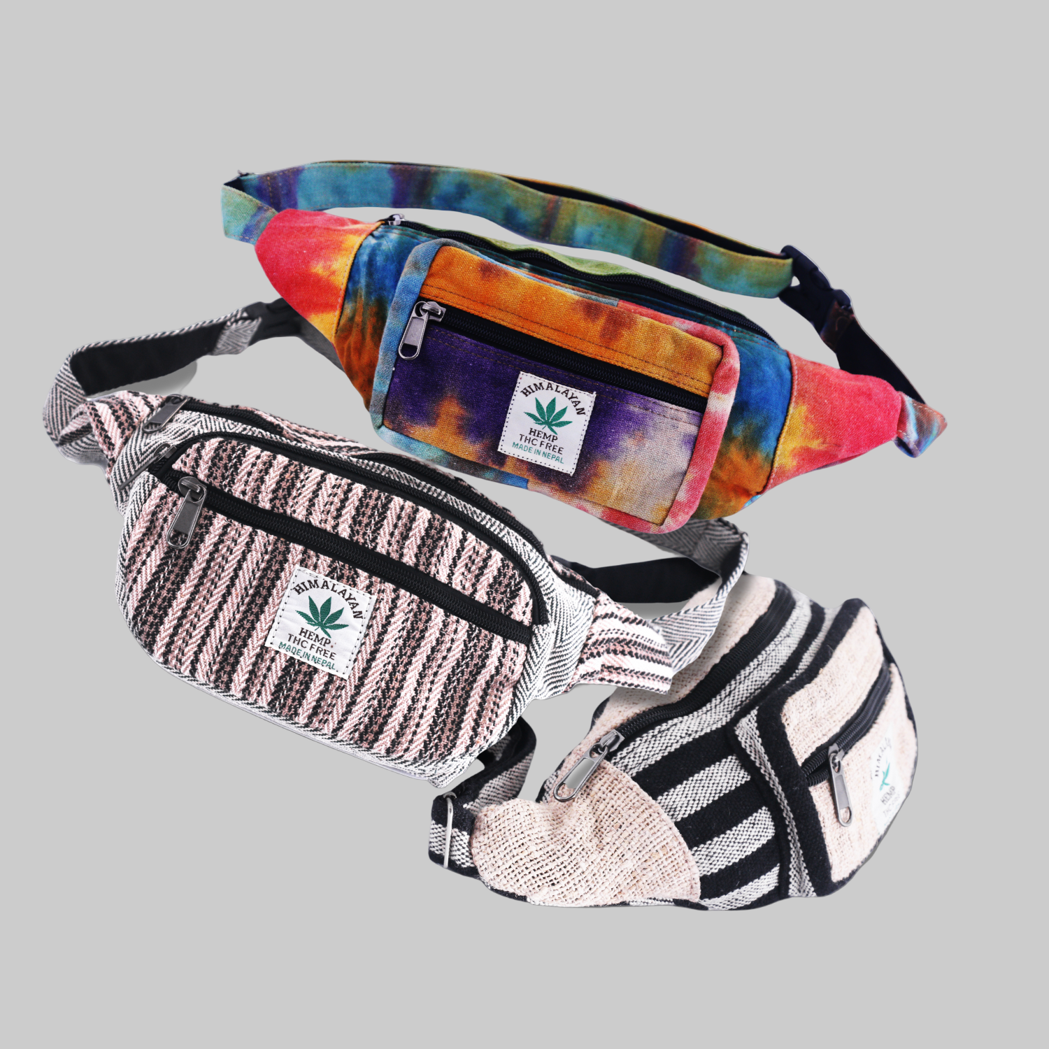 Handmade Himalayan Hemp Waist Bag – Eco-Friendly Money Belt | Unisex Fanny Pack for Travel, Festivals & Everyday Use