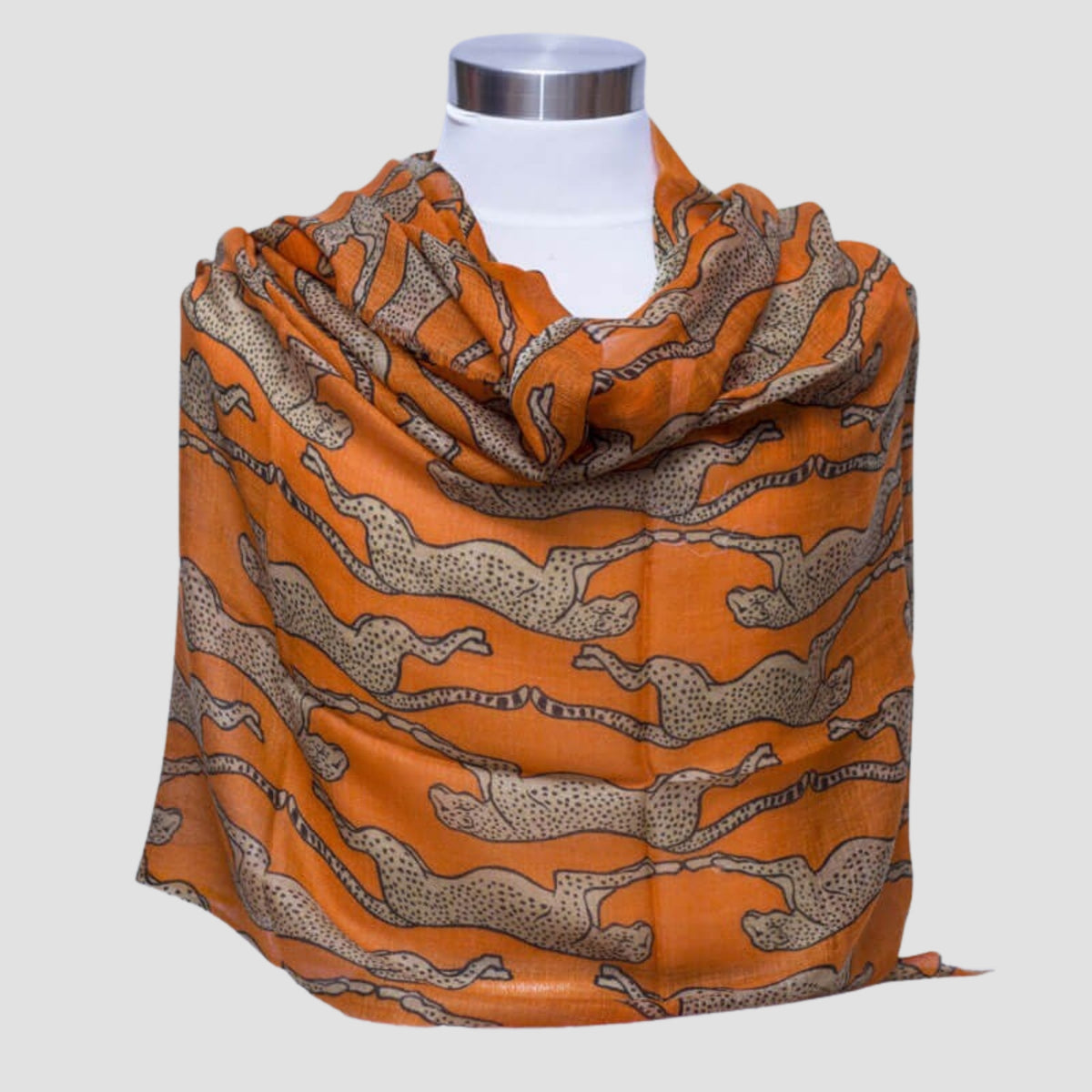 Handmade 100% Cashmere Ring Shawl – Floral Block Print | Soft Lightweight Wrap from Nepal