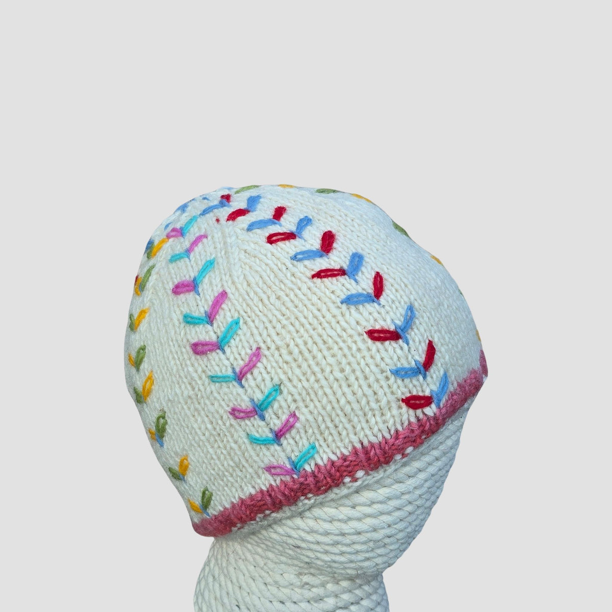 Wool Pom Pom Hat — Chain Stitch Detail | Anitya Collective