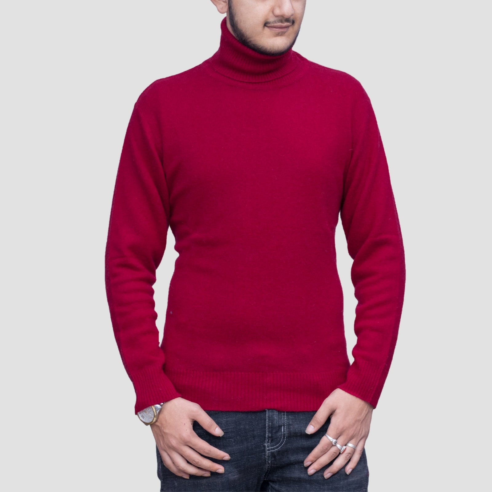 Luxury 100% Cashmere Crew Neck Sweater for Men – Soft Lightweight Knit | Handmade Ethical Fashion from Nepal