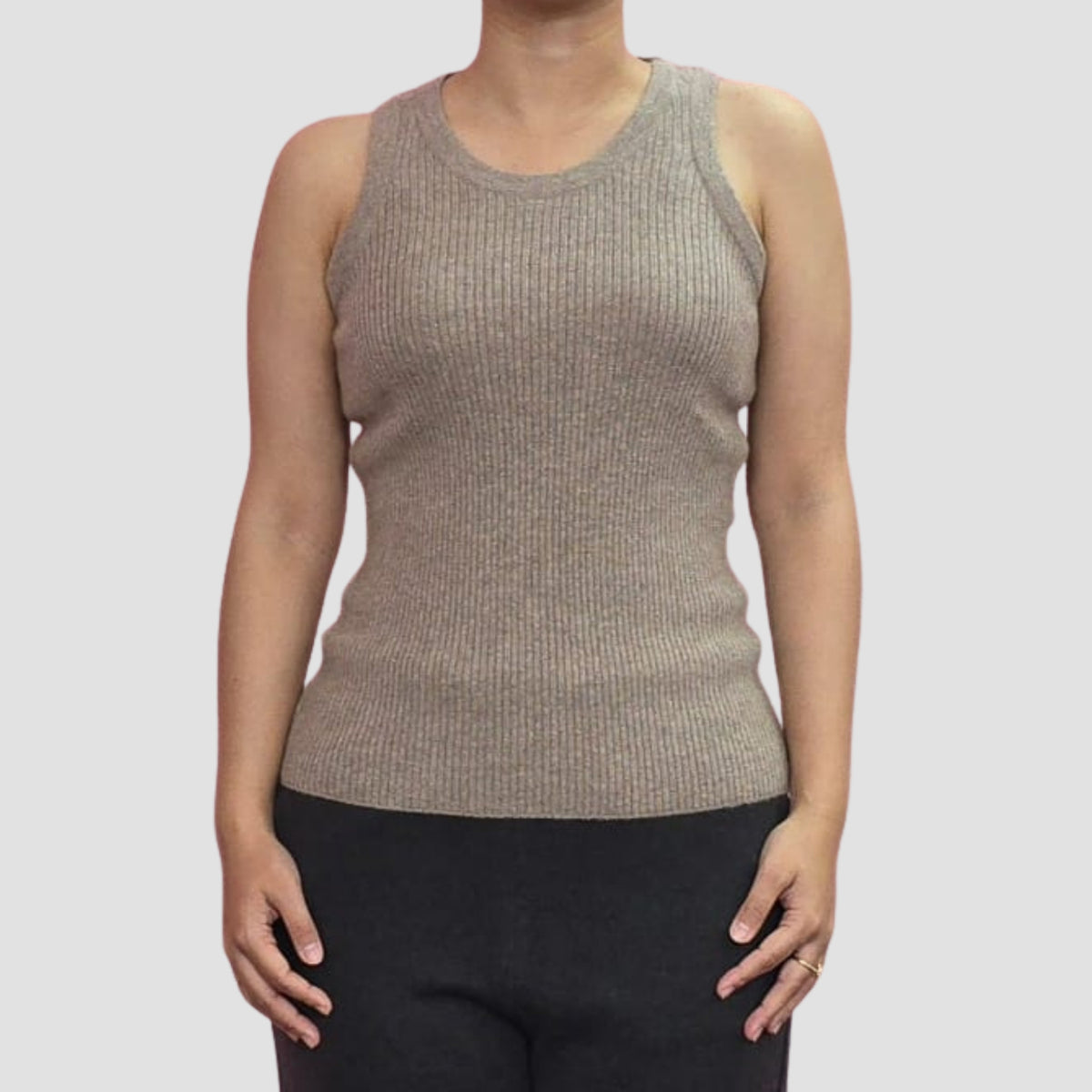 “women’s cashmere knit sleeveless top”