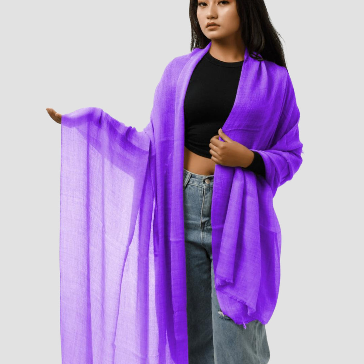 100% Handwoven Cashmere Scarf for Women – Soft, Warm, Lightweight, and Cozy Wrap by Anitya