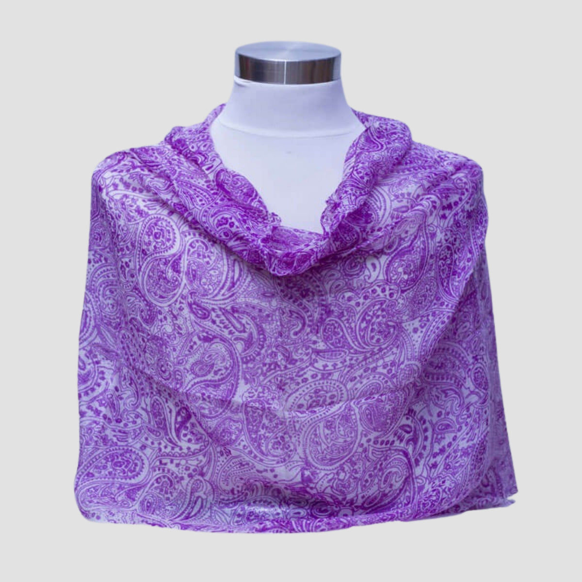 Handmade 100% Cashmere Ring Shawl – Floral Block Print | Soft Lightweight Wrap from Nepal