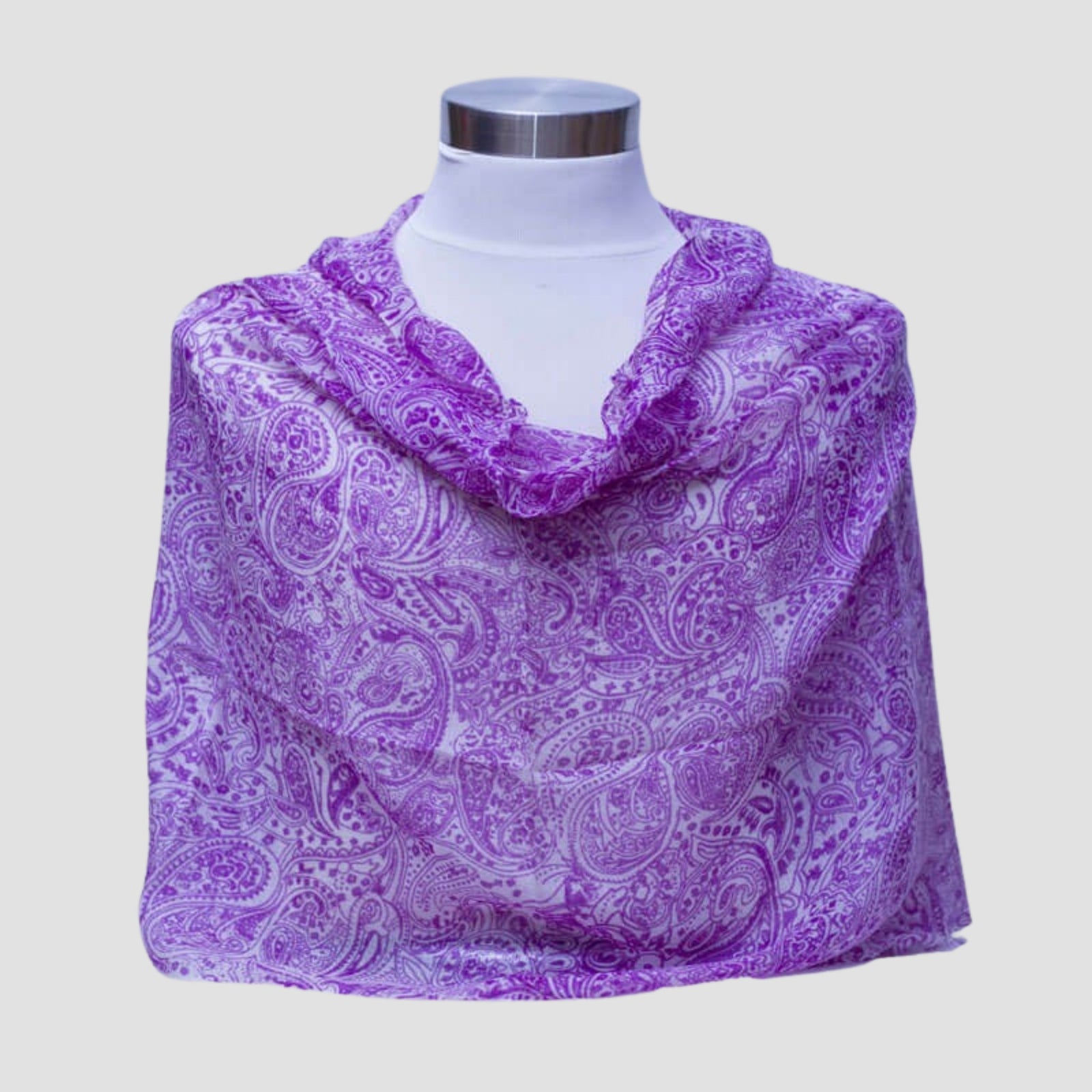 Handmade 100% Cashmere Ring Shawl – Floral Block Print | Soft Lightweight Wrap from Nepal