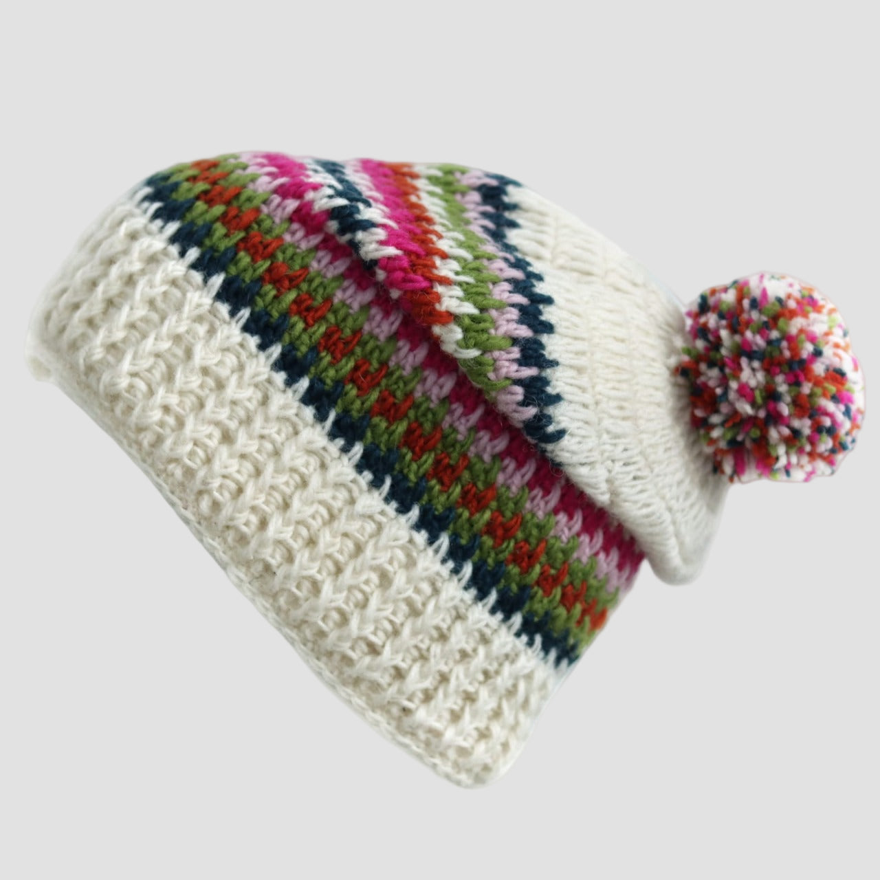 Handwoven Woolen Cap – Cozy, Warm, Unique Style with Colorful Patterns – High-Quality New Zealand Wool by Anitya, Made in Nepal