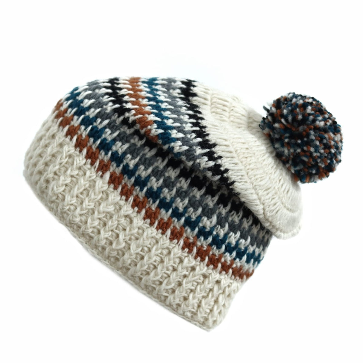 Handwoven Woolen Cap – Cozy, Warm, Unique Style with Colorful Patterns – High-Quality New Zealand Wool by Anitya, Made in Nepal